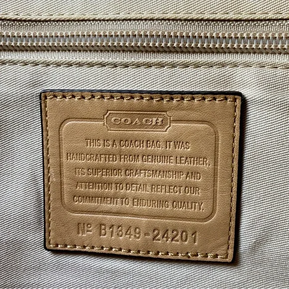 Coach Legacy Tan Leather Medium Candace Carryall Tote with Tassel Accent